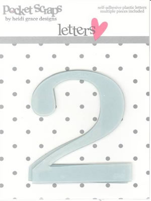 Heidi Grace - Inspire Me - Plastic Number Stickers 2 - 2/pk  (sold in 3's)